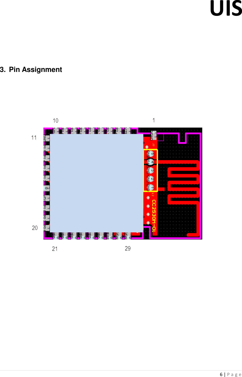 UIS  6 | P a g e        3.  Pin Assignment        