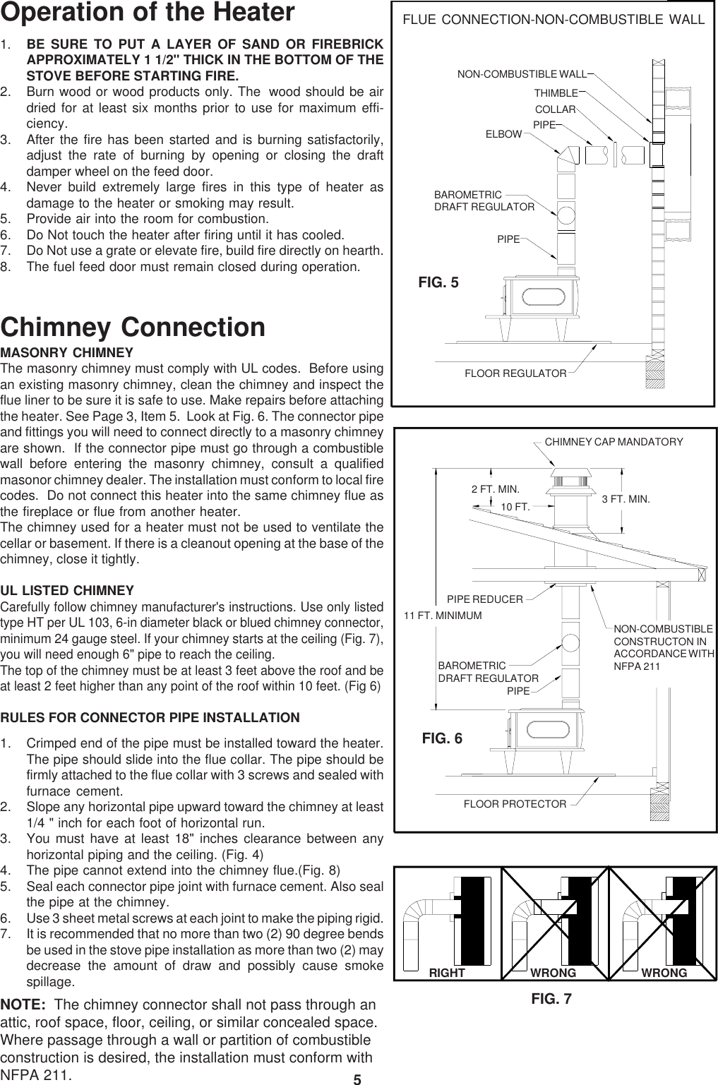 Page 5 of 12 - United-States-Stove United-States-Stove-Logwood-2421-Users-Manual- 2421 Manual  United-states-stove-logwood-2421-users-manual