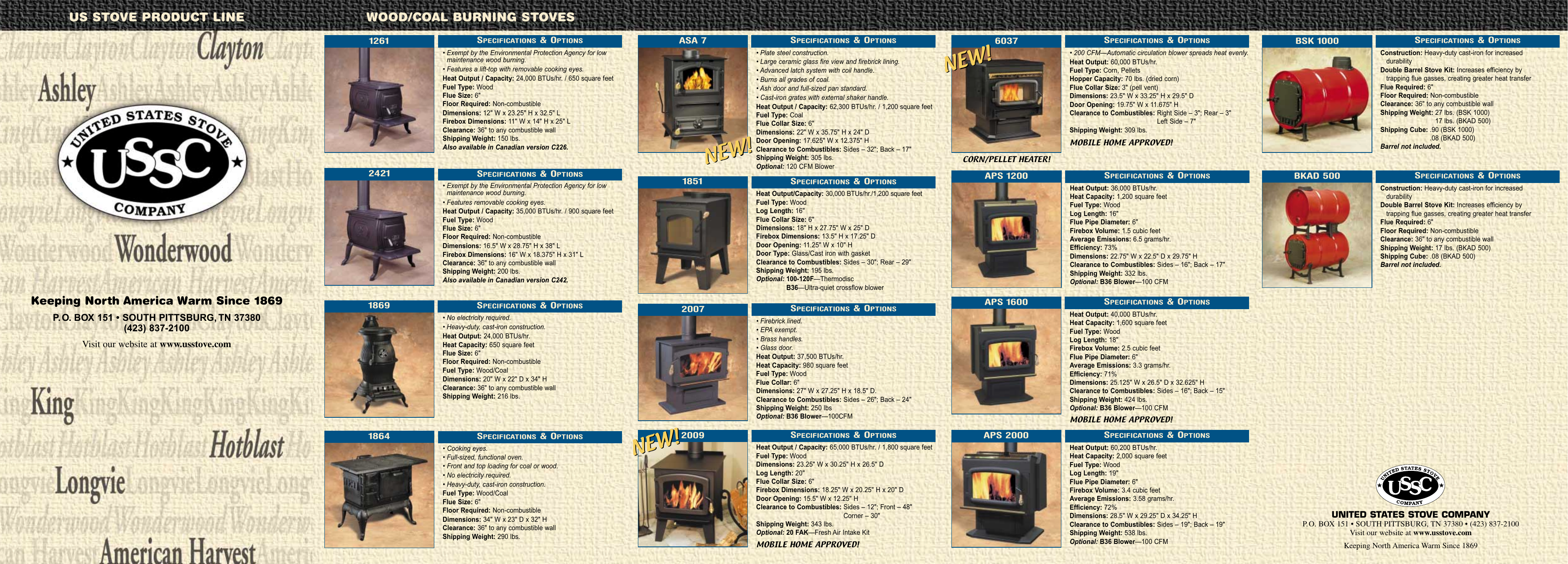 Page 1 of 2 - United-States-Stove United-States-Stove-Wood-Stove-Users-Manual- 5-panel Brochure 1/03  United-states-stove-wood-stove-users-manual