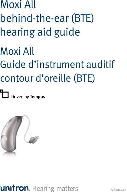 Page 1 of Unitron Hearing UBTD1 Hearing Aid User Manual english