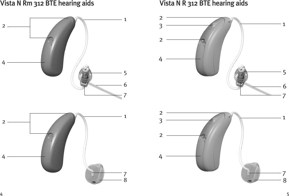 4 5Vista N Rm 312 BTE hearing aids22445116877Vista N R 312 BTE hearing aids223451672234871