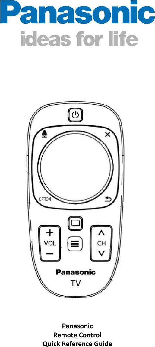      Panasonic Remote Control Quick Reference Guide 