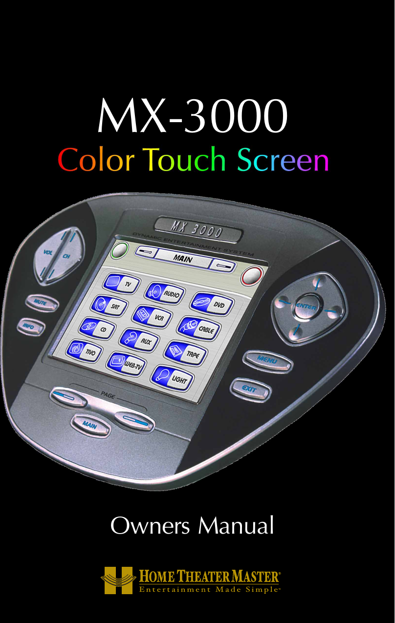 Page 1 of 12 - Universal-Remote-Control Univeral-Remote-Mx-3000-Owners-Manual MX3000 Owners Manual