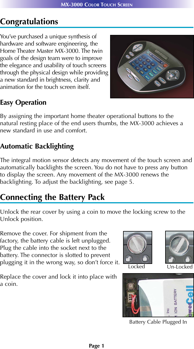 Page 4 of 12 - Universal-Remote-Control Univeral-Remote-Mx-3000-Owners-Manual MX3000 Owners Manual