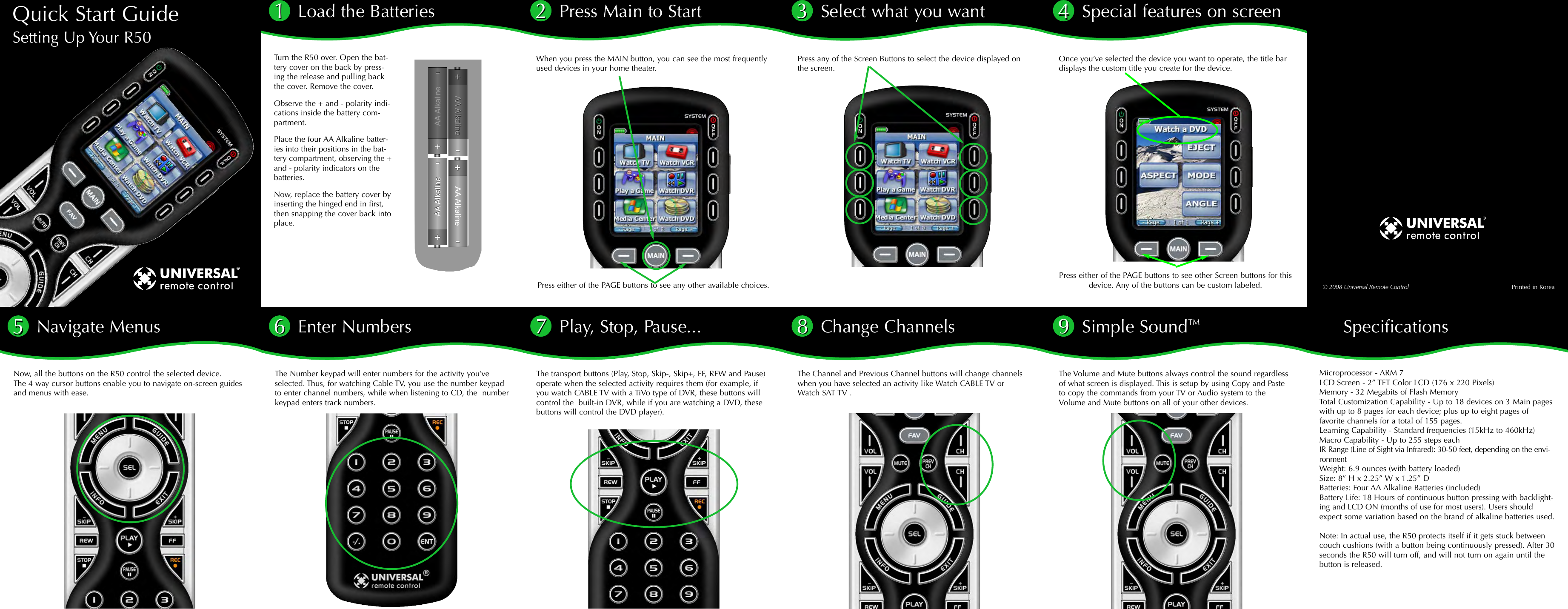 Page 1 of 2 - Universal-Remote-Control Univeral-Remote-Urc-Quick-Start-Guide R-50 Owners Manual Printer Layout Rev 2.qxp