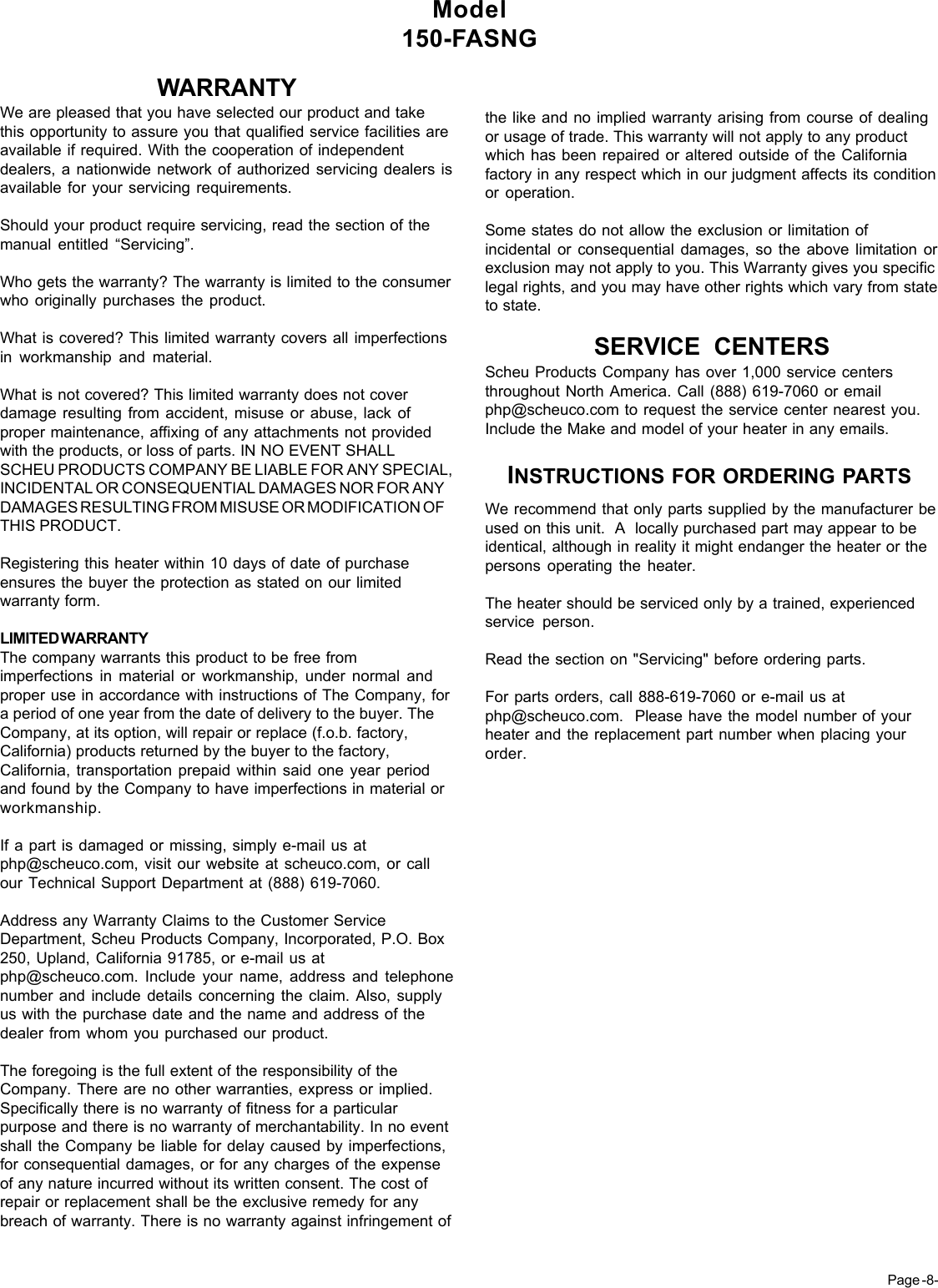 Page 8 of 10 - Universal-Remote-Control Universal-Remote-Control-150-Fasng-Users-Manual- New8506  Universal-remote-control-150-fasng-users-manual