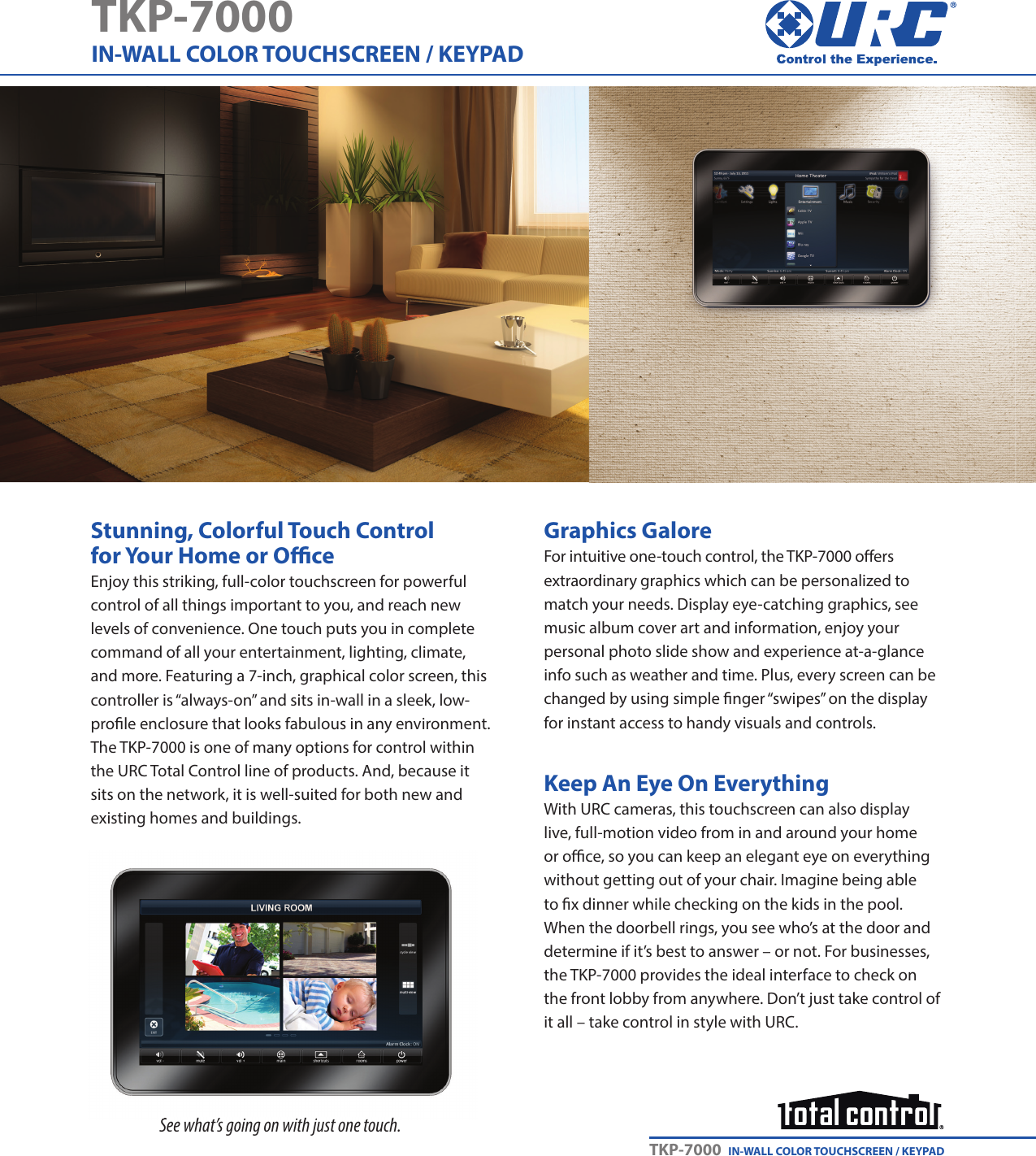 Page 1 of 2 - Universal-Remote-Control Universal-Remote-Control-Tkp-7000-Residential-Cut-Sheet-  Universal-remote-control-tkp-7000-residential-cut-sheet