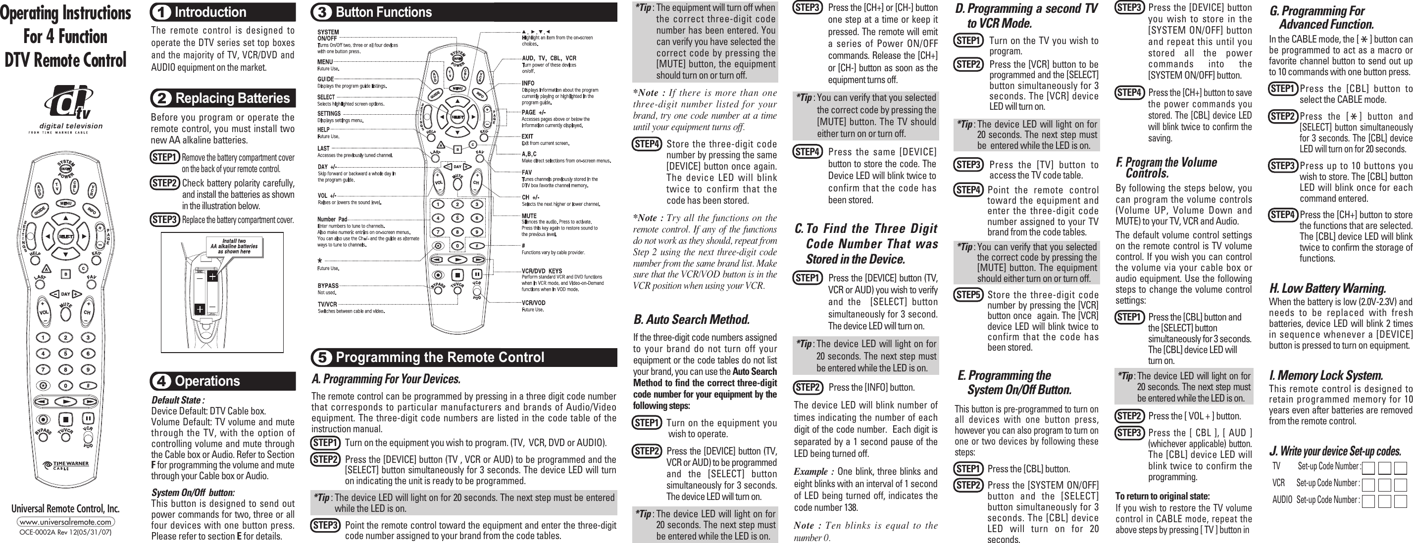 Anko universal remote codes