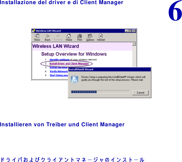 6Installazione del driver e di Client ManagerInstallieren von Treiber und Client Manager