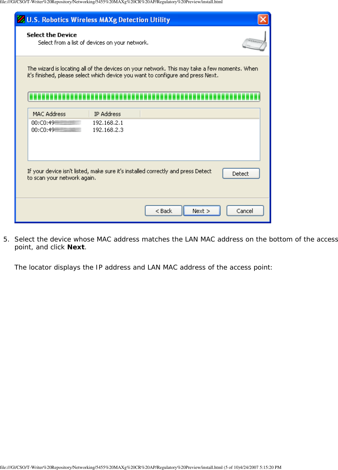 Page 24 of Universal Scientific RTGBR03 U.S. ROBOTICS MAXg WIRELESS ROUTER User Manual Wireless MAXg Access Point User Guide