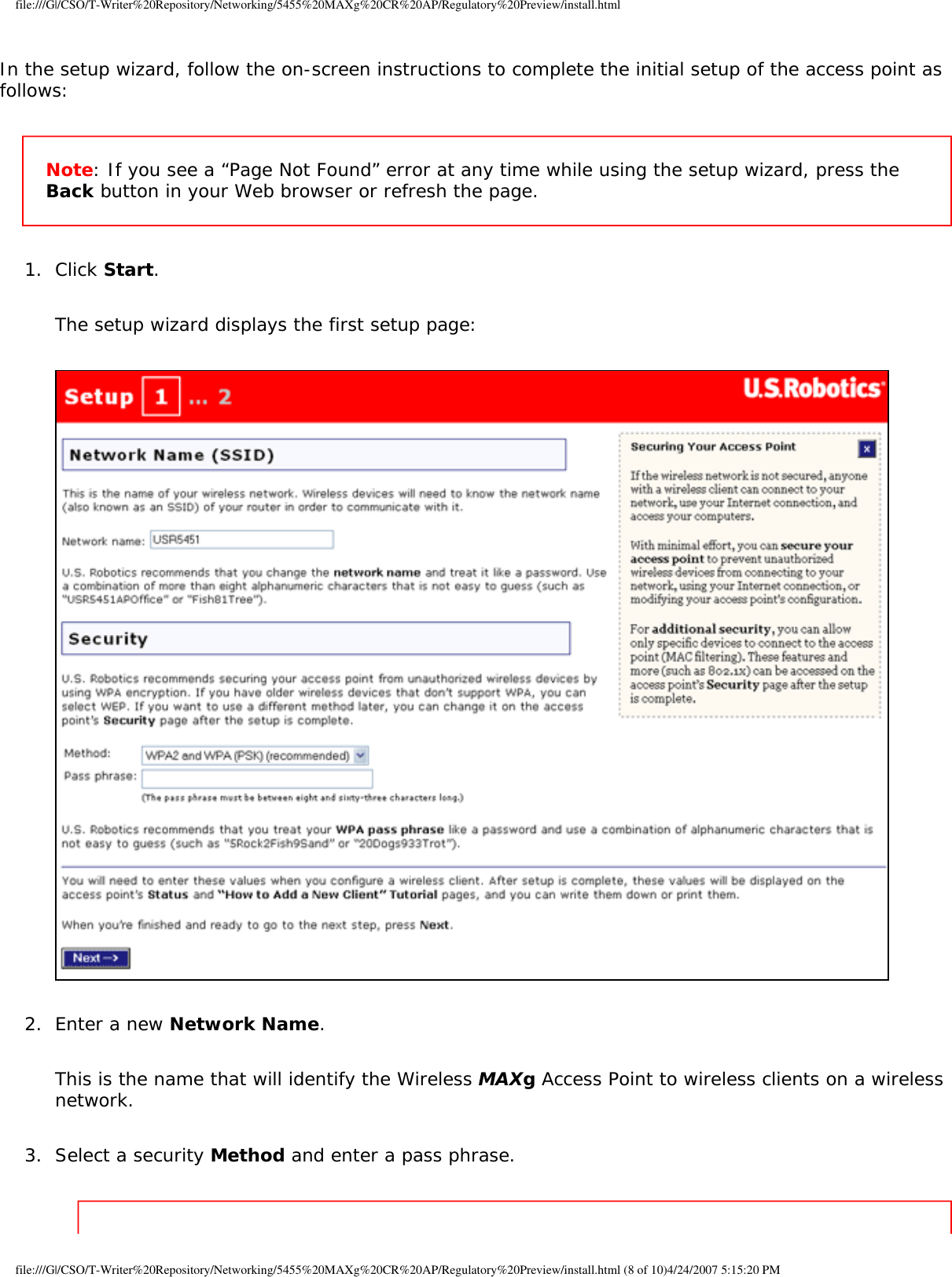 Page 27 of Universal Scientific RTGBR03 U.S. ROBOTICS MAXg WIRELESS ROUTER User Manual Wireless MAXg Access Point User Guide