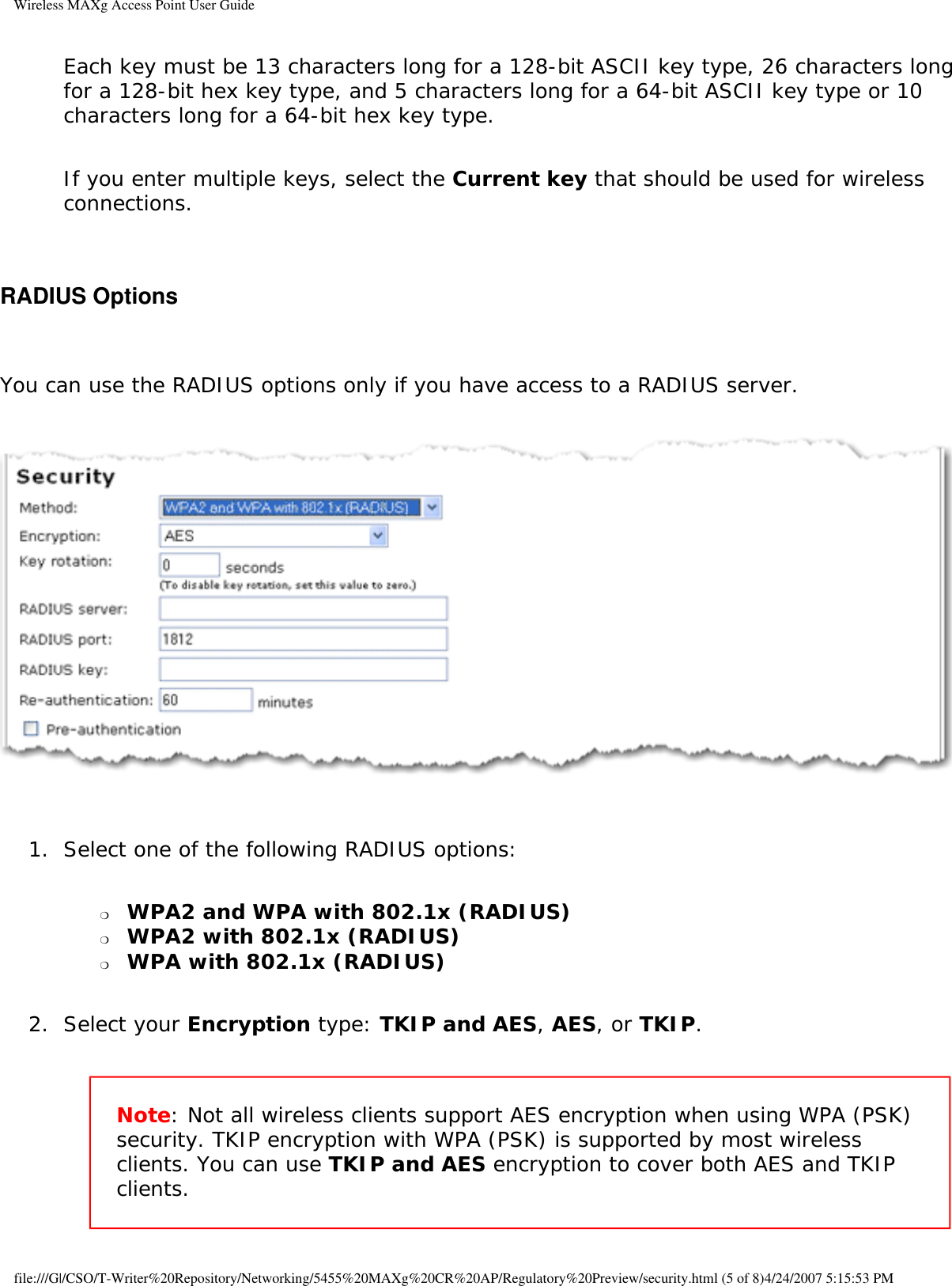 Page 47 of Universal Scientific RTGBR03 U.S. ROBOTICS MAXg WIRELESS ROUTER User Manual Wireless MAXg Access Point User Guide