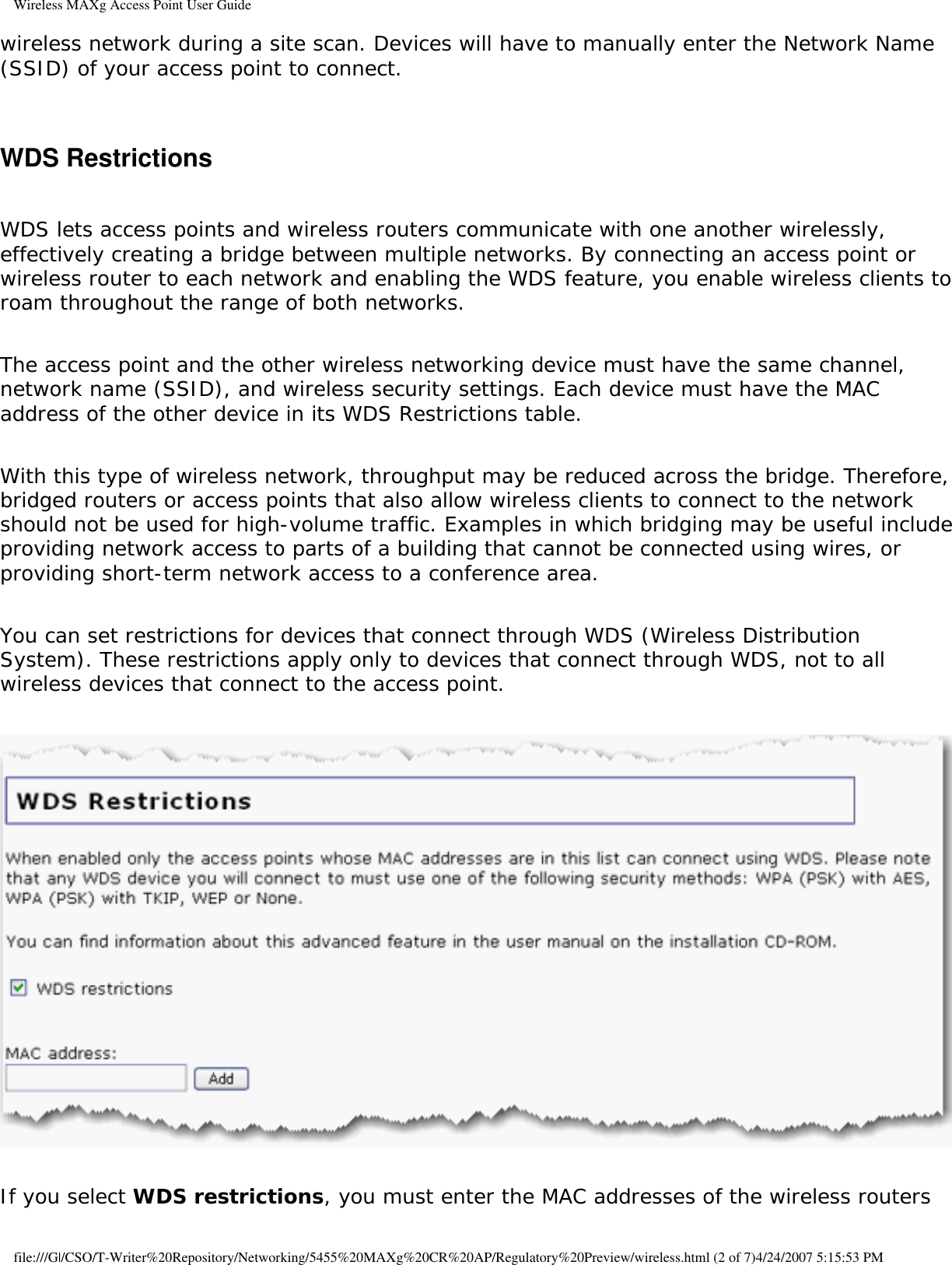 Page 52 of Universal Scientific RTGBR03 U.S. ROBOTICS MAXg WIRELESS ROUTER User Manual Wireless MAXg Access Point User Guide