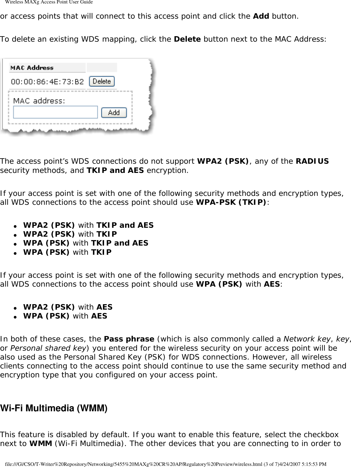 Page 53 of Universal Scientific RTGBR03 U.S. ROBOTICS MAXg WIRELESS ROUTER User Manual Wireless MAXg Access Point User Guide