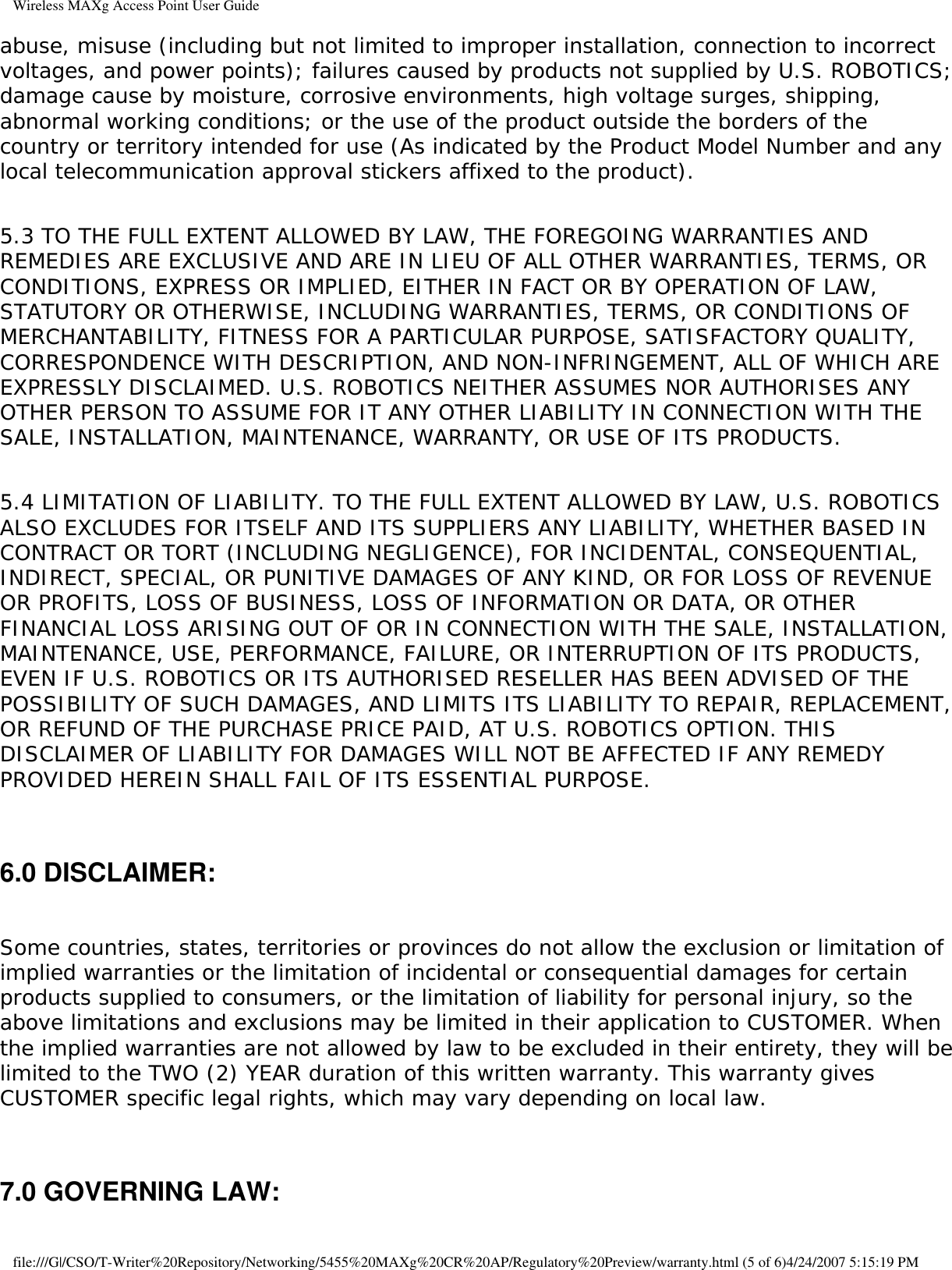 Page 9 of Universal Scientific RTGBR03 U.S. ROBOTICS MAXg WIRELESS ROUTER User Manual Wireless MAXg Access Point User Guide