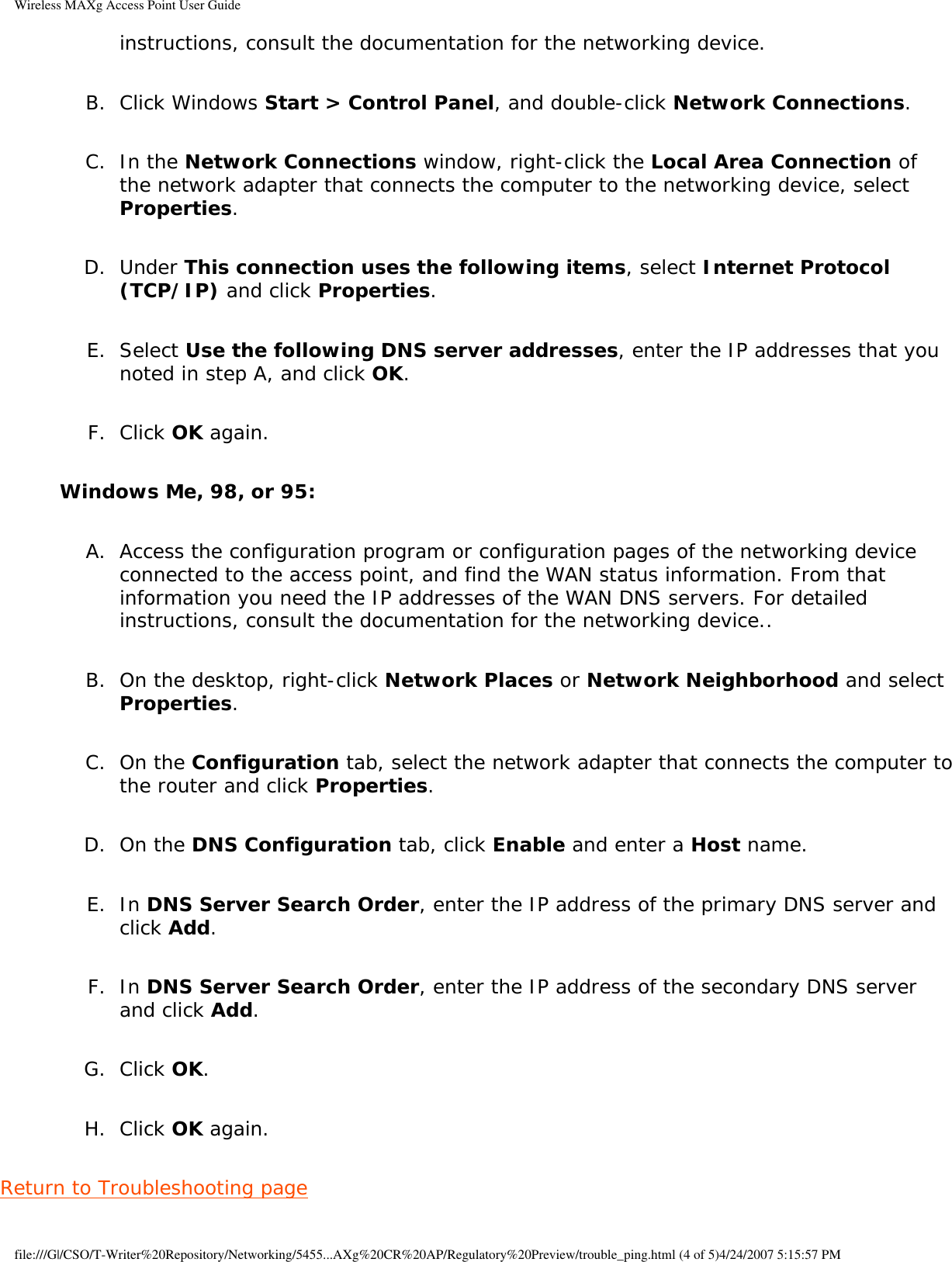 Page 95 of Universal Scientific RTGBR03 U.S. ROBOTICS MAXg WIRELESS ROUTER User Manual Wireless MAXg Access Point User Guide