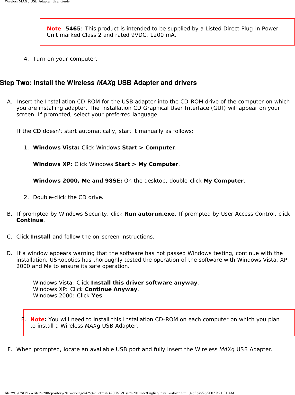 Page 27 of Universal Scientific USGBR02 USROBOTICS WIRELESS MAXg USB ADAPTER User Manual Wireless MAXg USB Adapter  User Guide