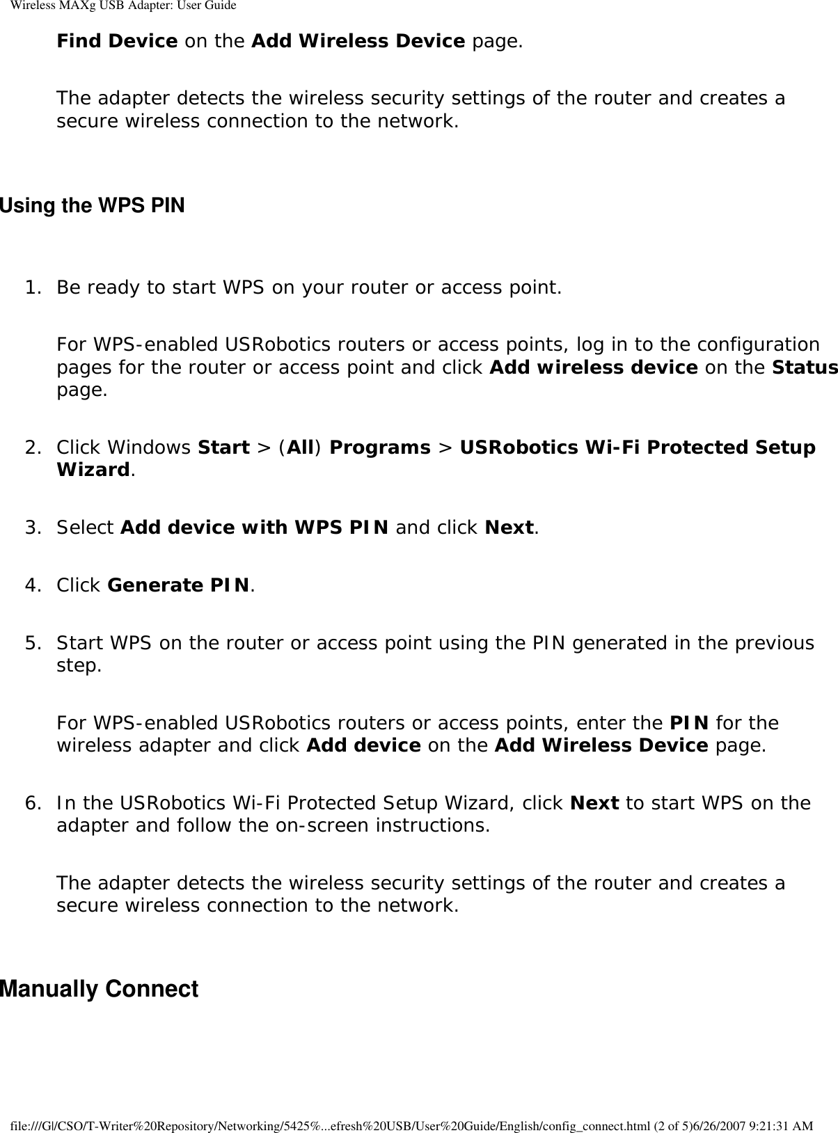 Page 31 of Universal Scientific USGBR02 USROBOTICS WIRELESS MAXg USB ADAPTER User Manual Wireless MAXg USB Adapter  User Guide