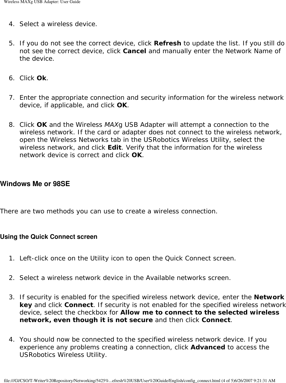 Page 33 of Universal Scientific USGBR02 USROBOTICS WIRELESS MAXg USB ADAPTER User Manual Wireless MAXg USB Adapter  User Guide