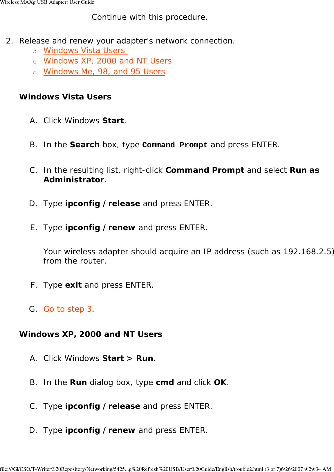 Page 68 of Universal Scientific USGBR02 USROBOTICS WIRELESS MAXg USB ADAPTER User Manual Wireless MAXg USB Adapter  User Guide