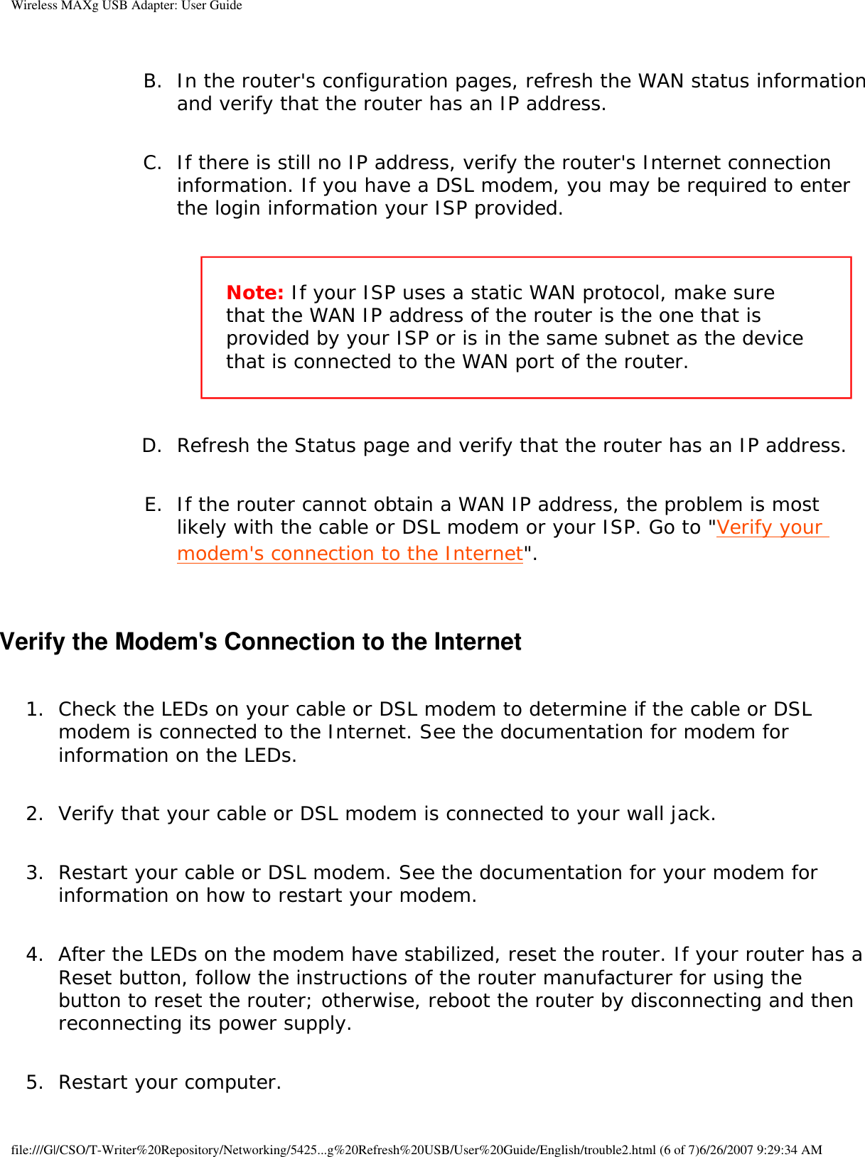 Page 71 of Universal Scientific USGBR02 USROBOTICS WIRELESS MAXg USB ADAPTER User Manual Wireless MAXg USB Adapter  User Guide