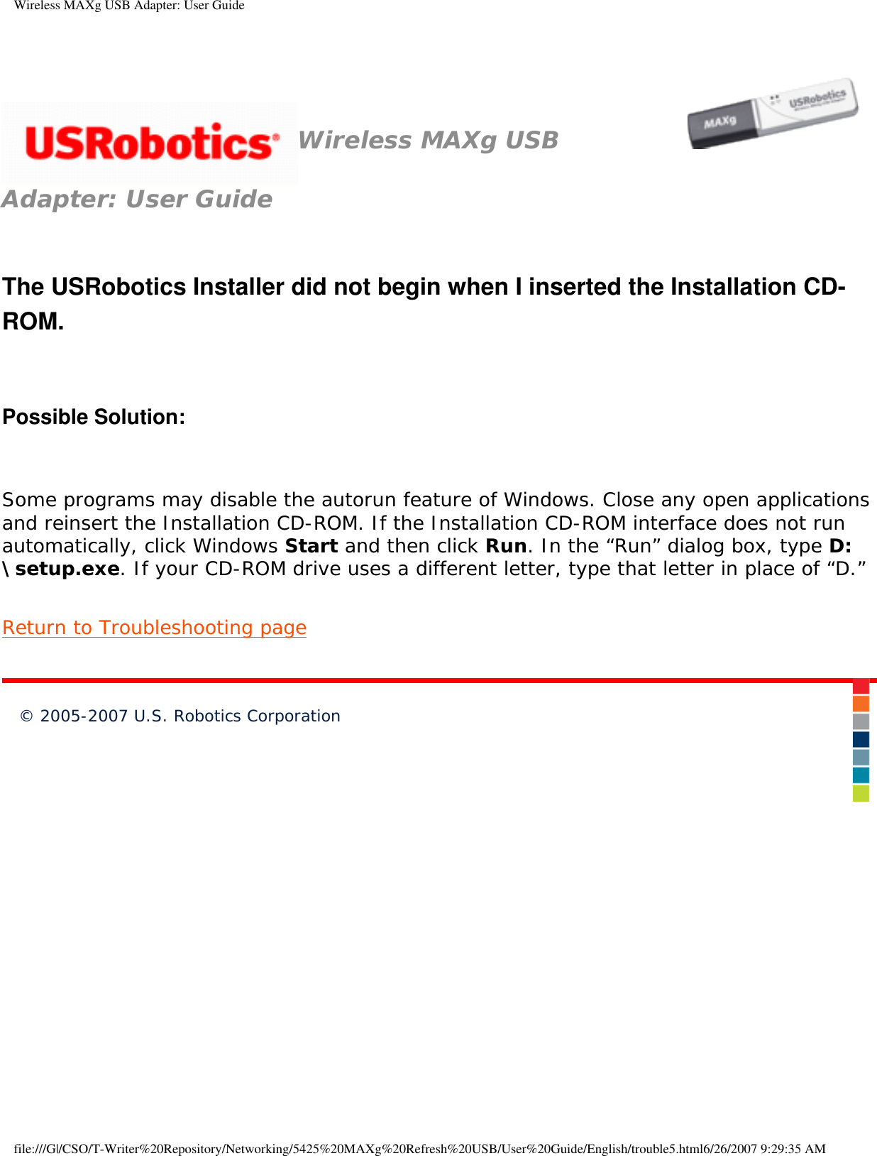 Page 76 of Universal Scientific USGBR02 USROBOTICS WIRELESS MAXg USB ADAPTER User Manual Wireless MAXg USB Adapter  User Guide