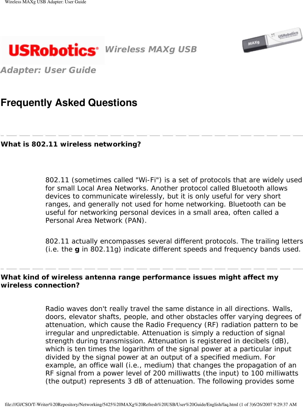 Page 92 of Universal Scientific USGBR02 USROBOTICS WIRELESS MAXg USB ADAPTER User Manual Wireless MAXg USB Adapter  User Guide