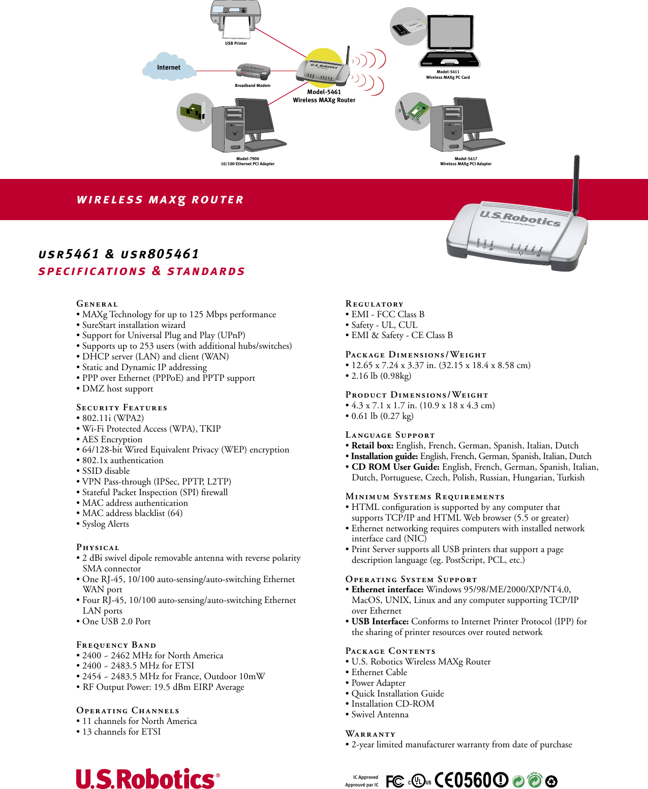 Page 2 of 2 - Usrobotics Usrobotics-Usr5461-Wireless-Maxg-Router-Usr5461-Usr5461-Users-Manual- MAXg_router_ds4  Usrobotics-usr5461-wireless-maxg-router-usr5461-usr5461-users-manual