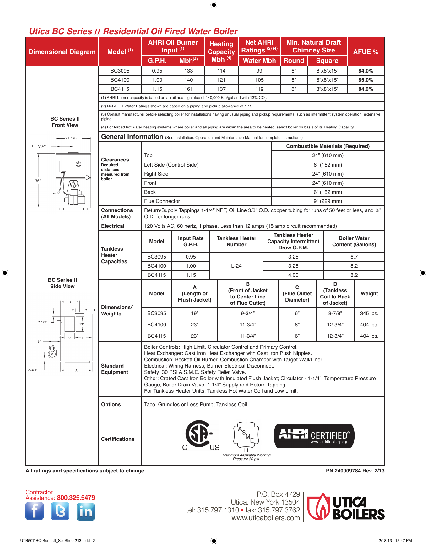 Page 2 of 2 - Utica-Boilers Utica-Boilers-Bc-Series-Ii-Brochure-  Utica-boilers-bc-series-ii-brochure