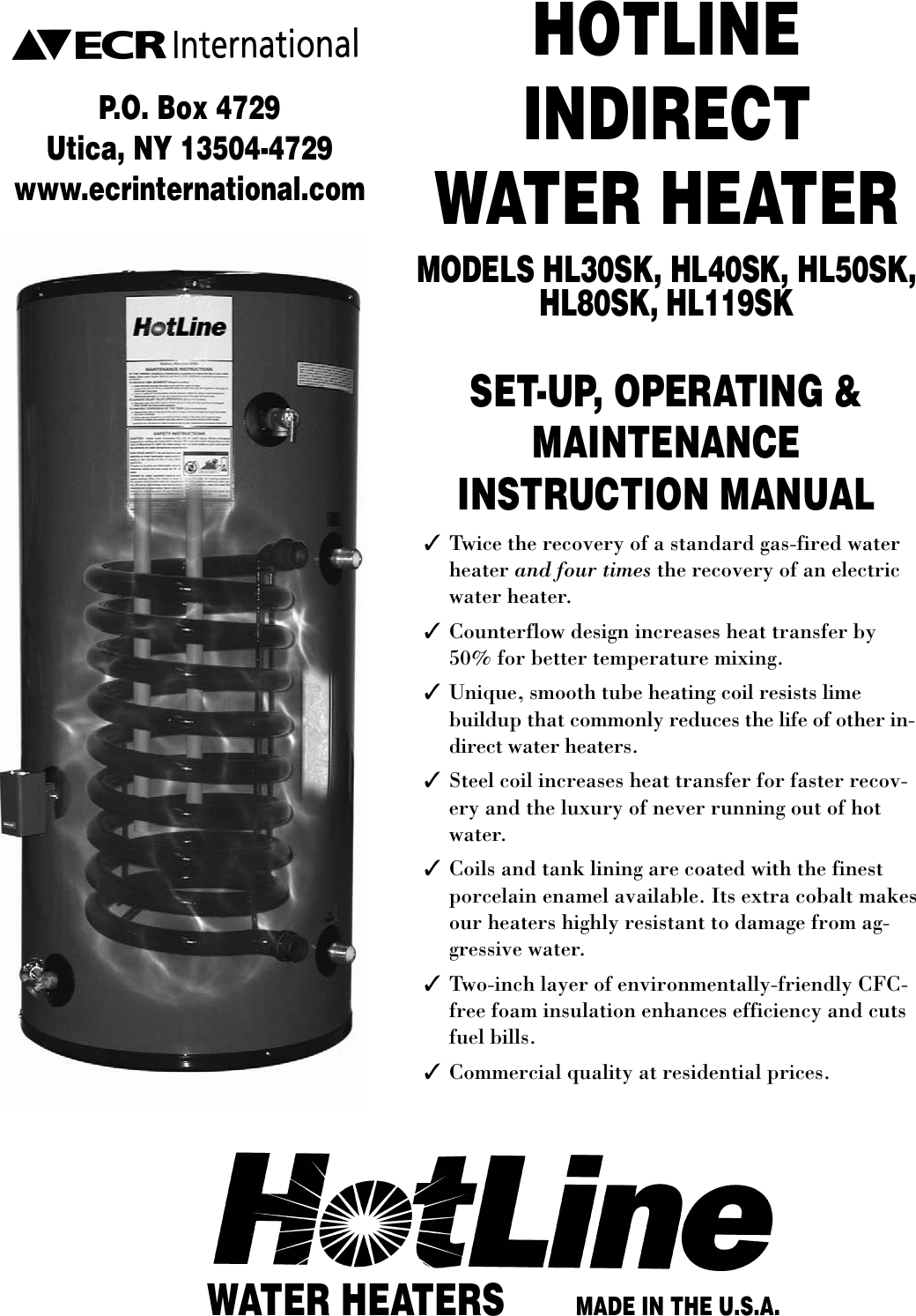 Utica Boilers Hl Operation And Installation Manual