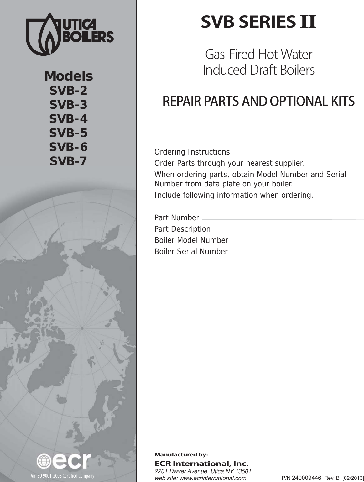 Page 1 of 8 - Utica-Boilers Utica-Boilers-Svb-Series-Ii-Parts-List- 240009446.indb  Utica-boilers-svb-series-ii-parts-list