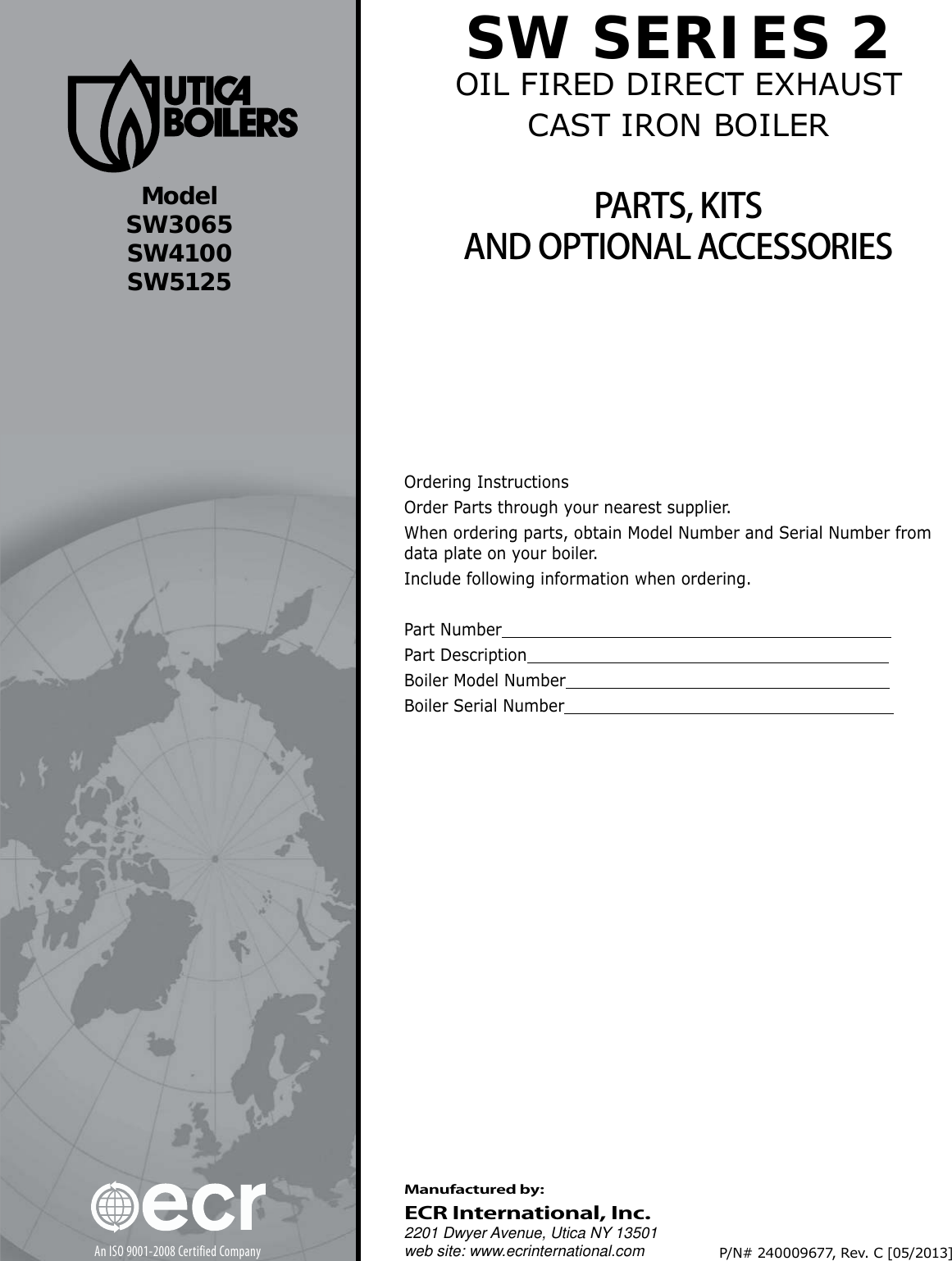 Page 1 of 8 - Utica-Boilers Utica-Boilers-Sw-Series-Ii-Parts-List- 240009677 REV A  Utica-boilers-sw-series-ii-parts-list