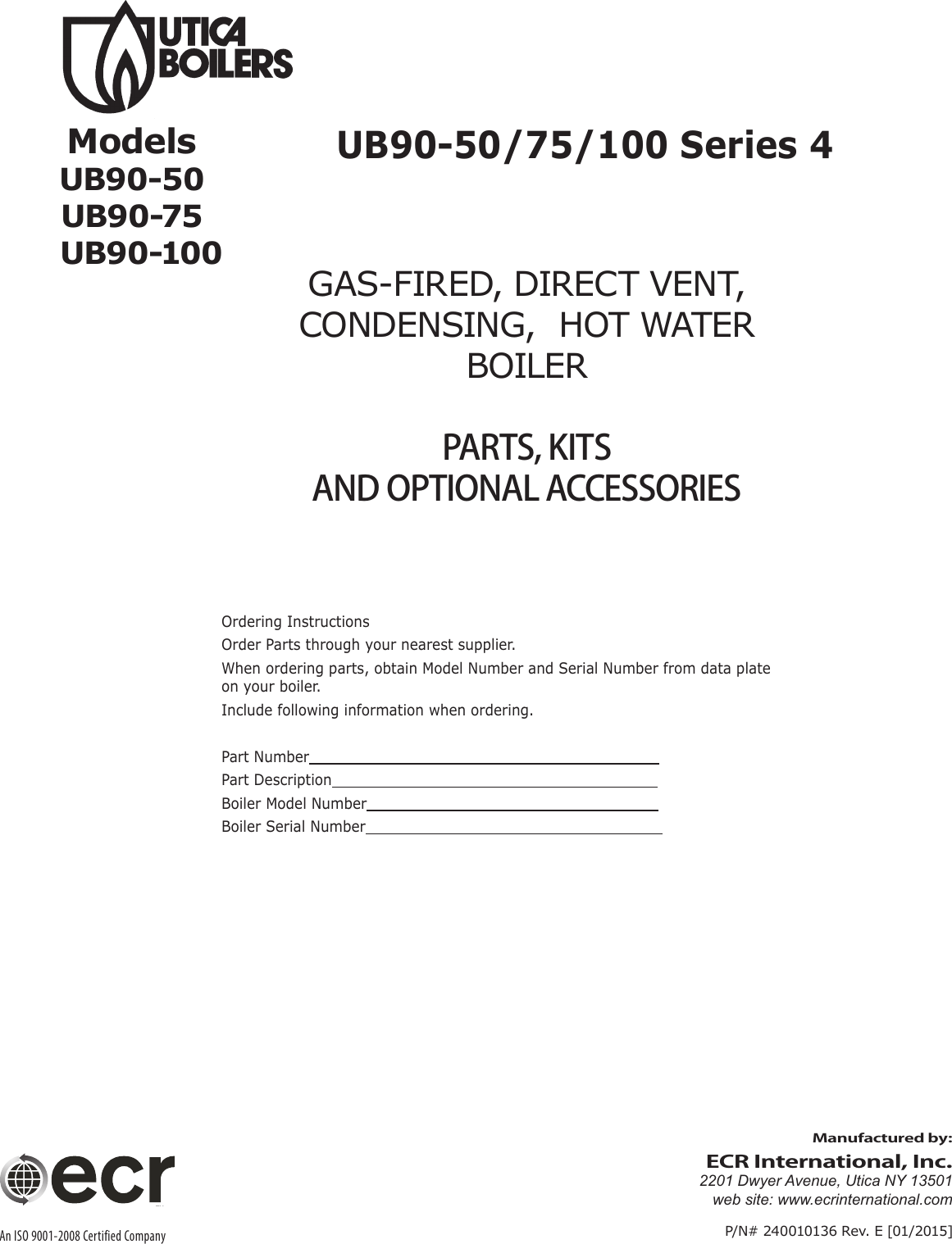 Page 1 of 12 - Utica-Boilers Utica-Boilers-Ub90-100-Parts-List-  Utica-boilers-ub90-100-parts-list