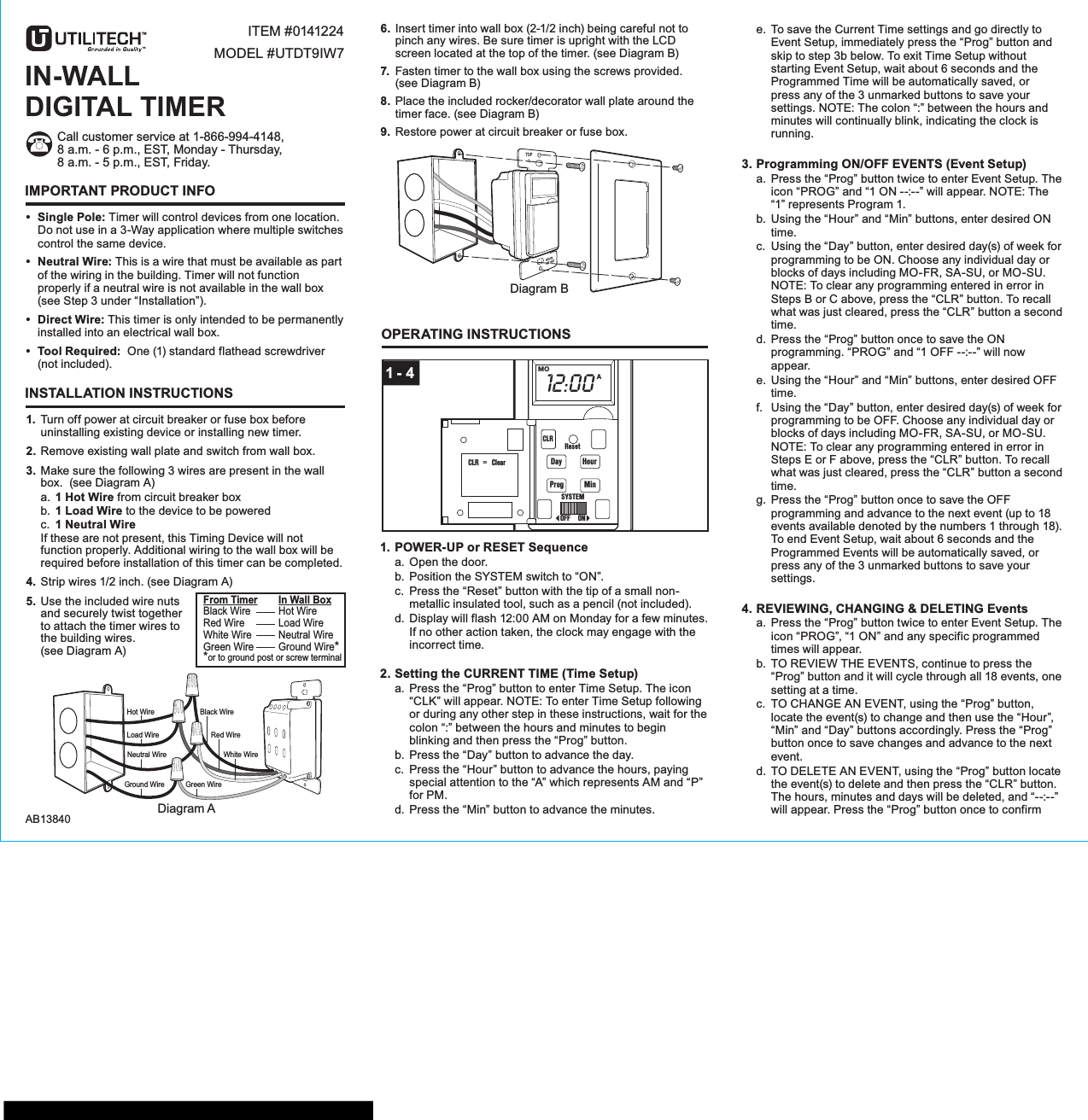 Page 1 of 4 - Utilitech Utilitech-Utdt9Iw7-Assembly-Instruction-822472 ManualsLib - Makes It Easy To Find Manuals Online! User Manual