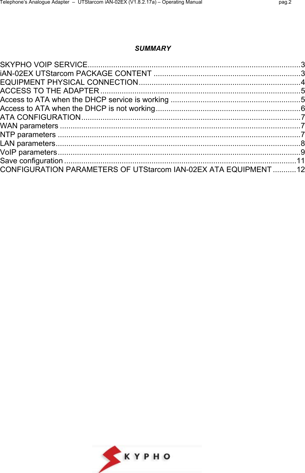 Page 2 of 12 - Utstarcom Utstarcom-Ian-02Ex-Users-Manual- Vip3002 Rev.2  Utstarcom-ian-02ex-users-manual