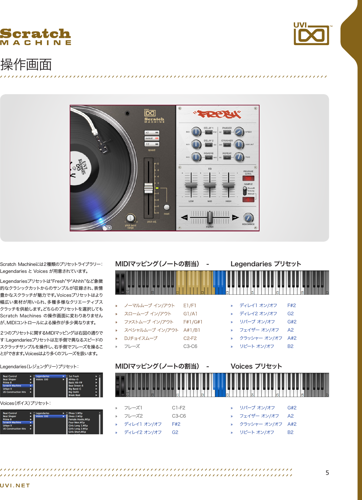Page 5 of 10 - Uvi Scratch Machine Manual Jp User