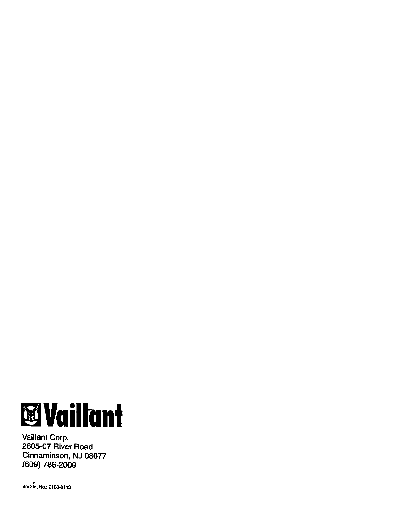 Page 12 of 12 - VAILLANT  Boiler Manual 98110066