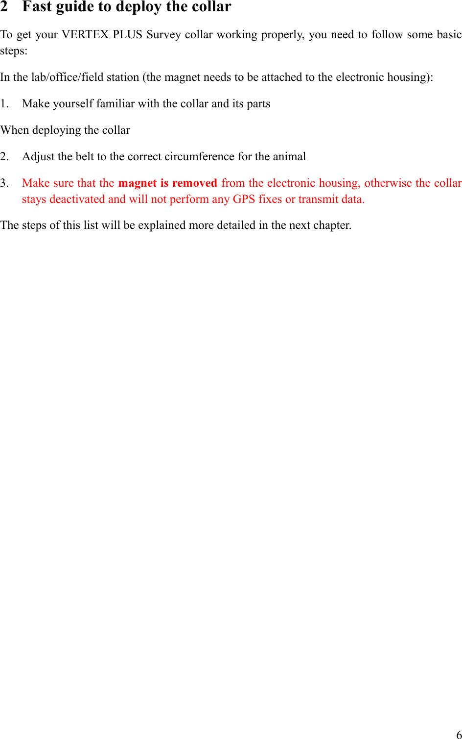 2 Fast guide to deploy the collar/ 012/13-+&quot;; =#(,&quot;&lt;,##&quot;#( ,&quot;&quot;&quot; !&lt;. 7;##(&quot;9 &quot;. )&gt;,&quot;&quot;&quot;&quot;(#&quot;#(. 7;magnet is removed#(&quot;&quot; =&quot;&quot;#(6-#4(./#,4(4&quot;.