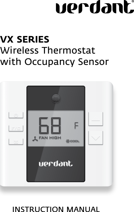 VERDANT ENVIRONMENTAL TECHNOLOGIES VX THERMOSTAT User Manual