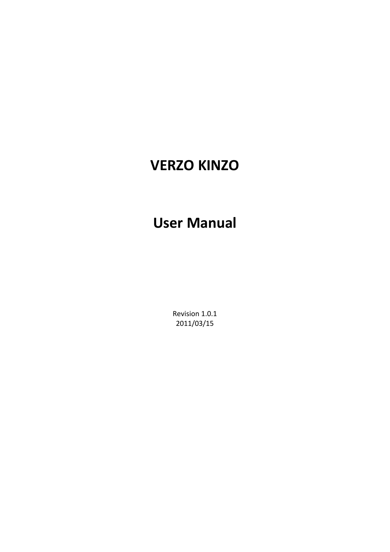 VERZOKINZOUserManualRevision1.0.12011/03/15