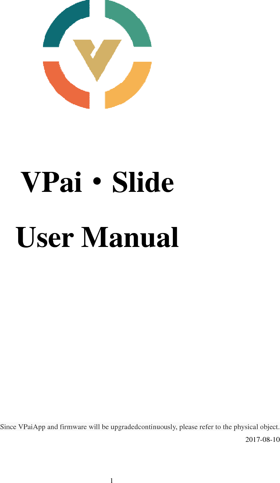 Page 1 of VIA Technologies VPAI-VV760 360 Panoramic VR Camera User Manual