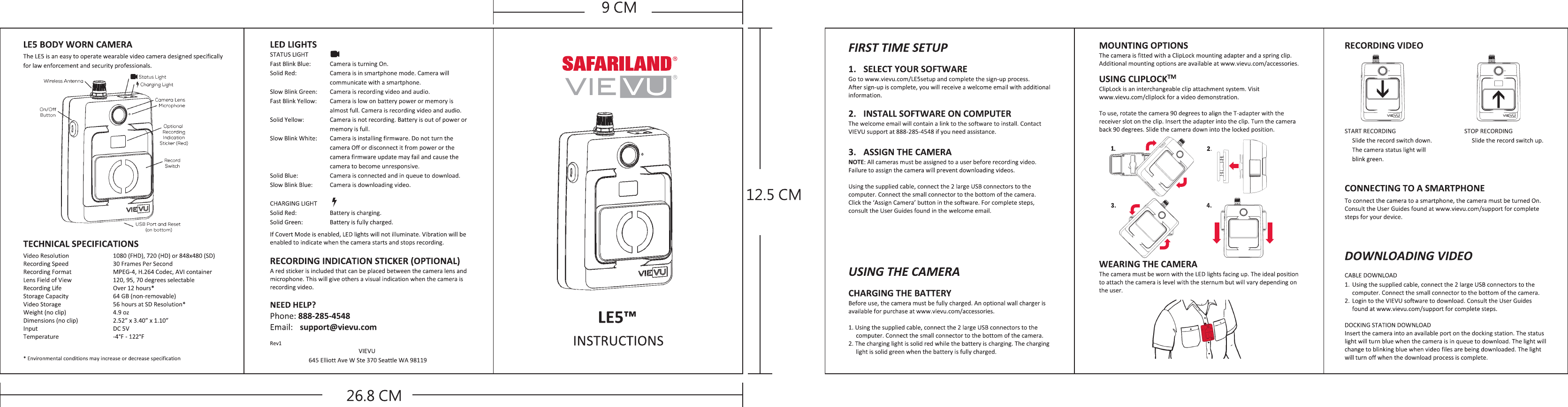 VIEVU LE5 BODY WORN CAMERA User Manual LE5 rev1