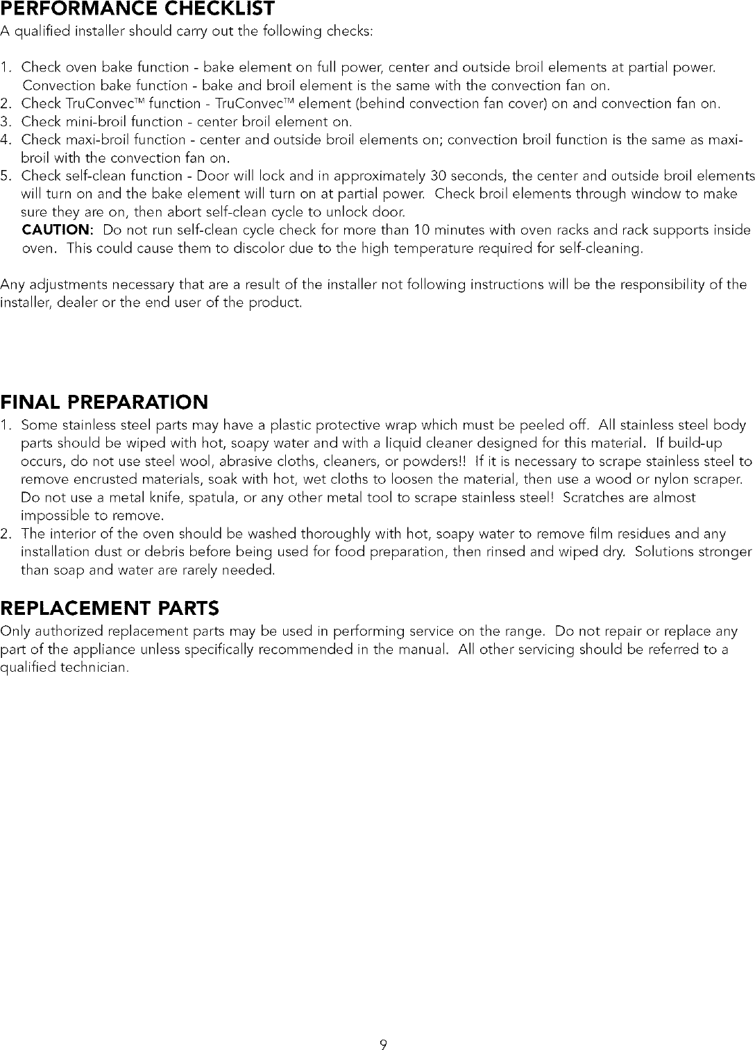 Page 9 of 12 - VIKING  RANGE CORP. Built In Oven, Electric Manual L0412511