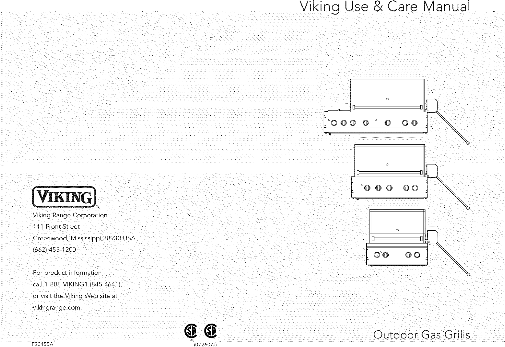 VIKING RANGE CORP. Grill, Gas Manual L0803656