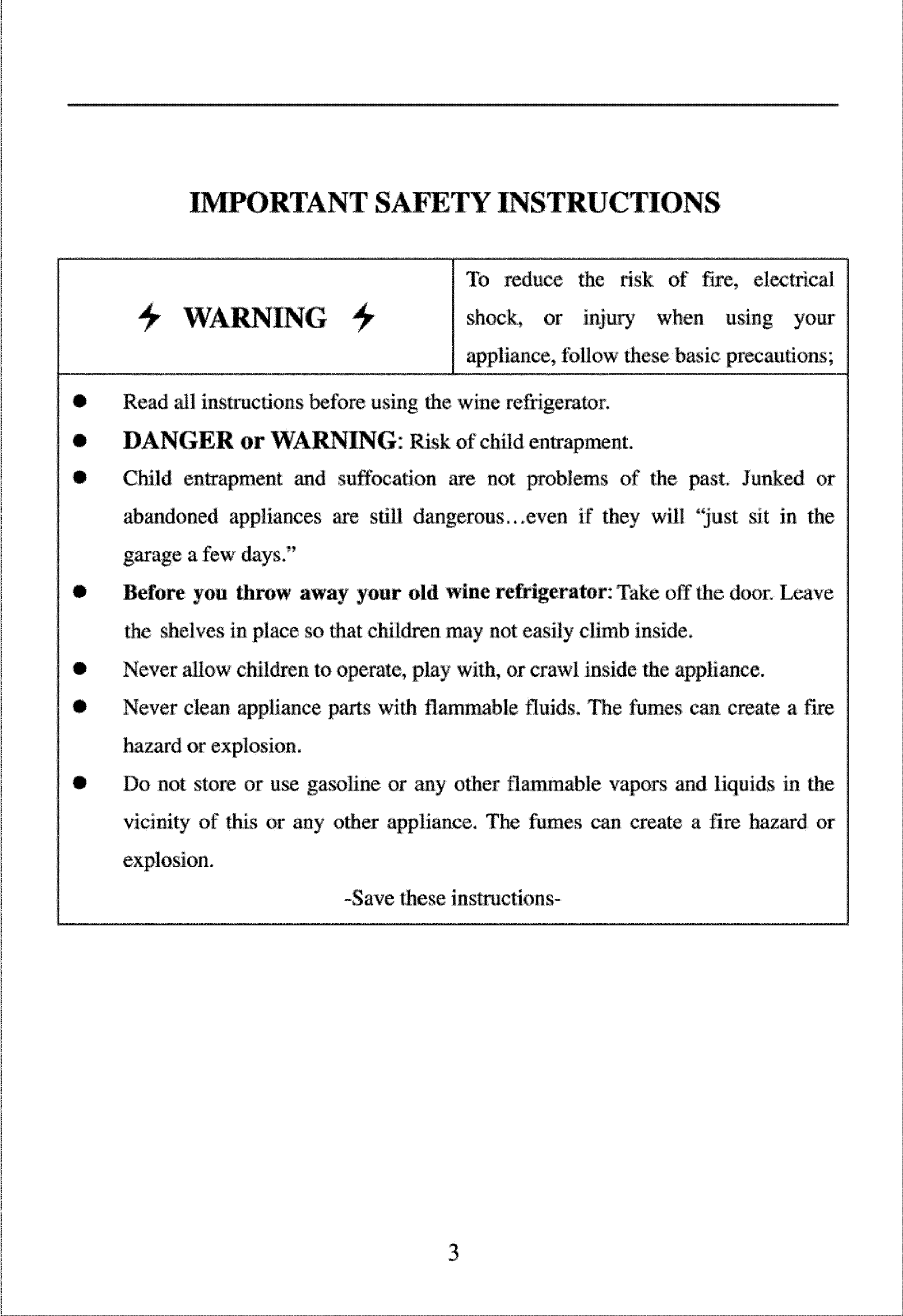 Page 5 of 12 - VINOTEMP  Wine Cooler Manual L0801832