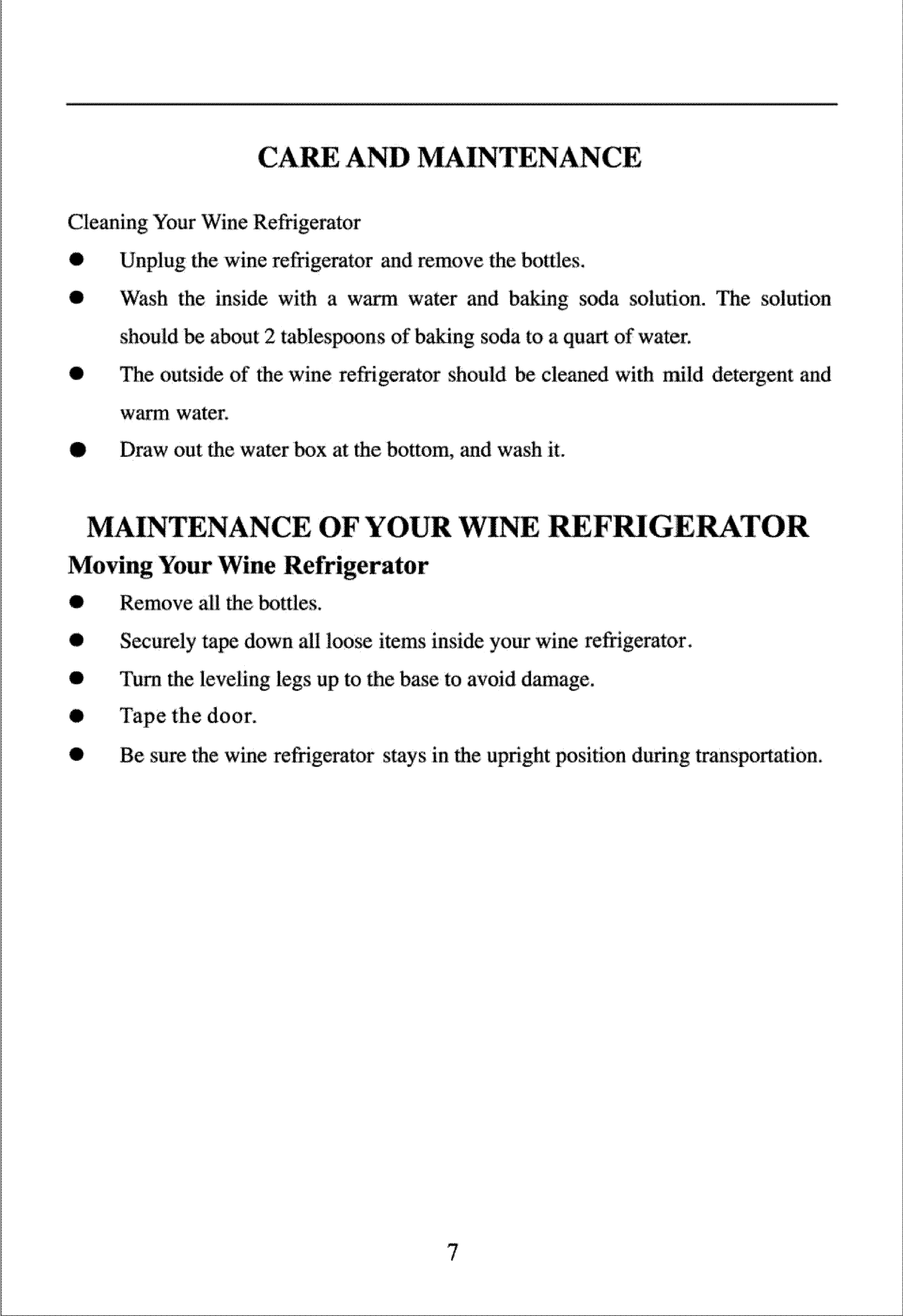 Page 9 of 12 - VINOTEMP  Wine Cooler Manual L0801832