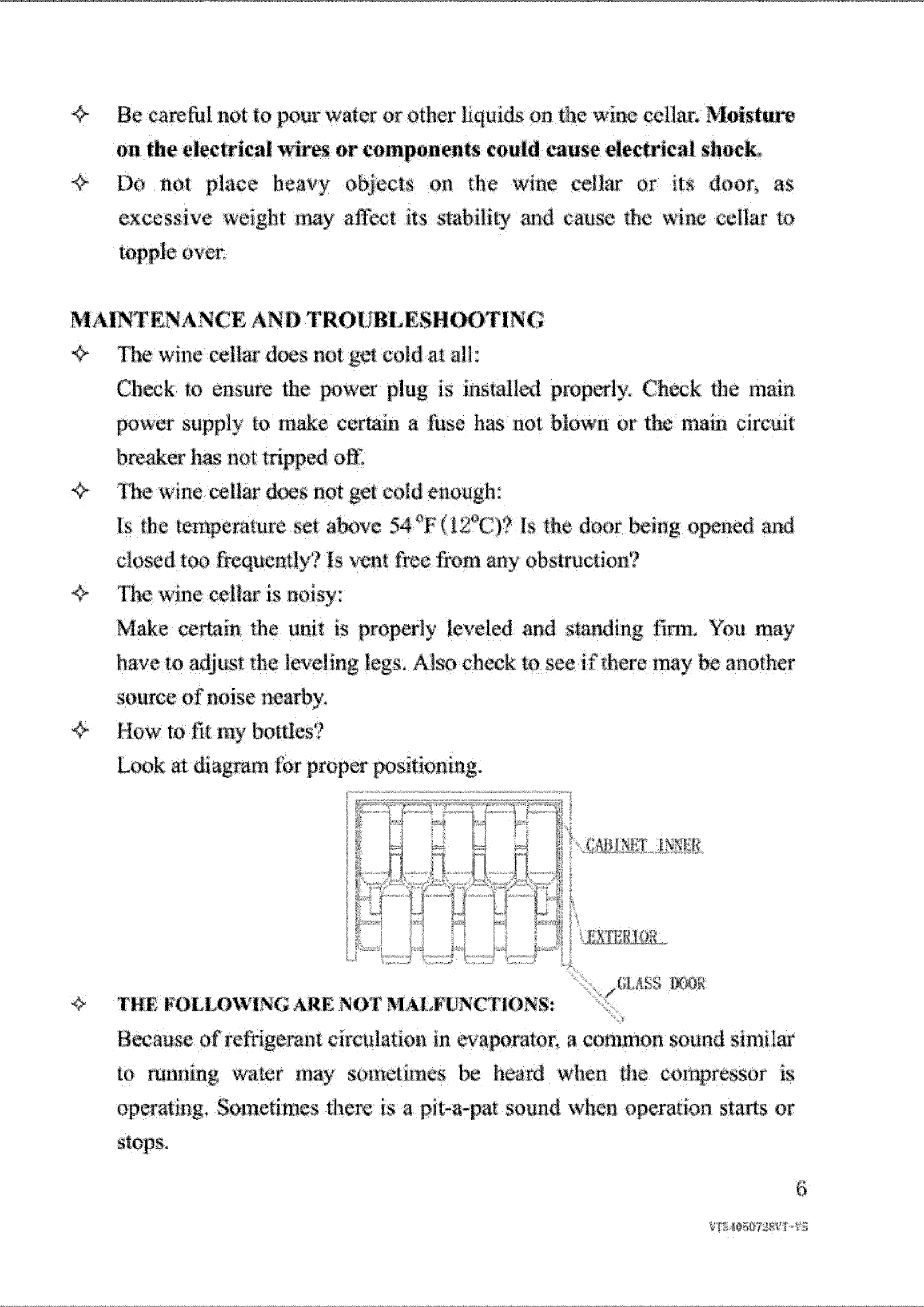 Page 8 of 10 - VINOTEMP  Wine Cooler Manual L0801888