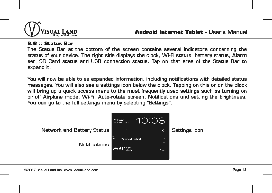 Page 14 of VISUAL LAND PRESTIGE7G 7inch TABLET User Manual 