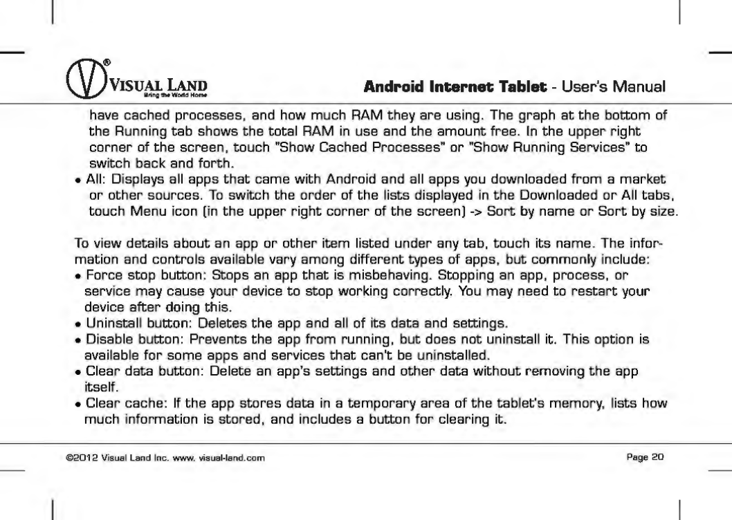 Page 21 of VISUAL LAND PRESTIGE7G 7inch TABLET User Manual 