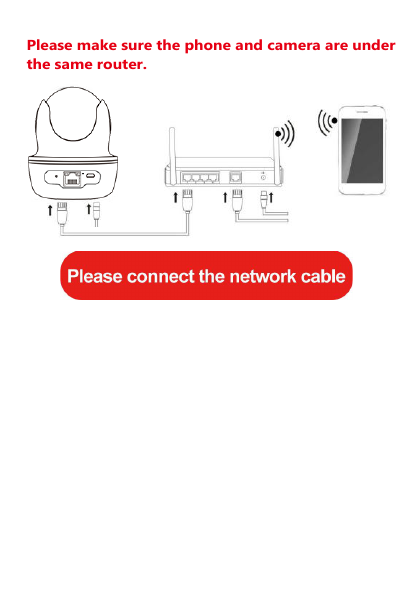Please make sure the phone and camera are underthe same router.